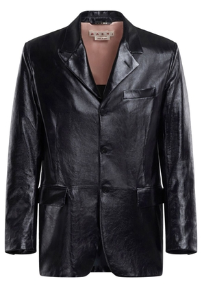 Marni polished-finish leather jacket - Black
