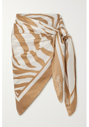 Max Mara - Scoglio Zebra-print Silk Pareo - Neutrals - One size