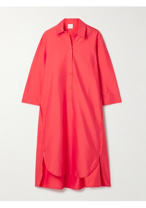 Max Mara - Quincy Pleated Cotton-blend Poplin Midi Dress - Orange - UK 2,UK 4,UK 6,UK 8,UK 10,UK 12,UK 14,UK 16,UK 18
