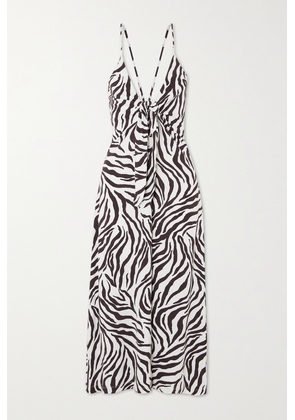 Max Mara - Danilo Zebra-print Stretch-knit Midi Dress - Brown - x small,small,medium,large,x large