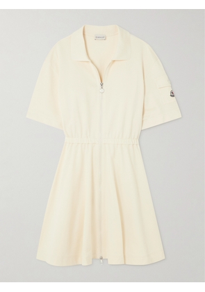 Moncler - Pleated Cotton-piqué Mini Shirt Dress - White - xx small,x small,small,medium,large,x large