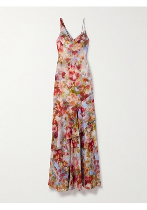 L'AGENCE - Viola Asymmetric Floral-print Layered Silk Maxi Dress - Pink - US0,US2,US4,US6,US8,US12,US14