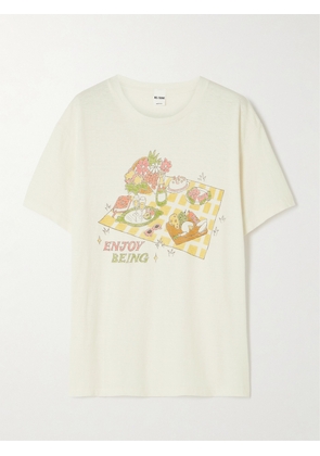 RE/DONE - 90s Easy Picnic Cotton-jersey T-shirt - White - x small,small,medium,large