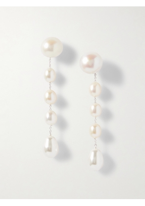 Sophie Buhai - Small Passante Fresh Water Pearl Earrings - White - One size