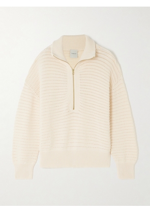 Varley - Tara Pointelle-knit Cotton Sweater - White - xx small,x small,small,medium,large
