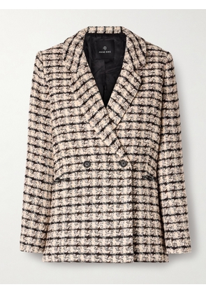 Anine Bing - Diana Double-breasted Checked Tweed Blazer - Neutrals - xx small,x small,small,medium,large,x large