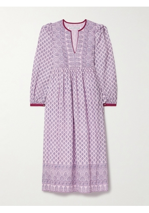 ALIX OF BOHEMIA - Winifred Pleated Printed Cotton-voile Maxi Dress - Purple - x small,small,medium
