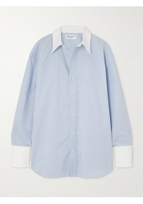 SAINT LAURENT - Cotton-poplin Shirt - Blue - FR34,FR36,FR38,FR40,FR42