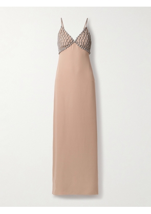 Valentino Garavani - Crystal-embellished Silk-crepe Gown - Pink - IT36,IT38,IT40