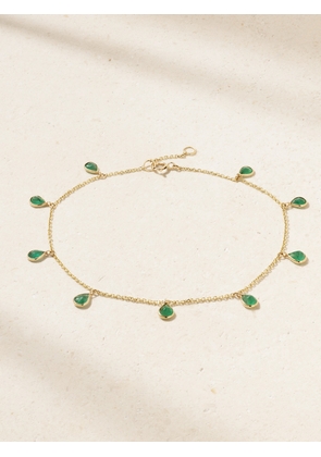 JIA JIA - Raindrop 14-karat Gold Emerald Anklet - Green - One size