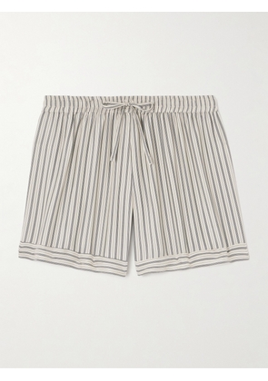 Le Kasha - Kensu Striped Silk-satin Shorts - Blue - x small,small,medium,large
