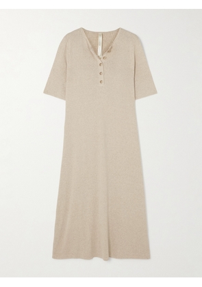 Lauren Manoogian - Ribbed Pima Cotton-blend Jersey Midi Dress - Brown - 1,2,3