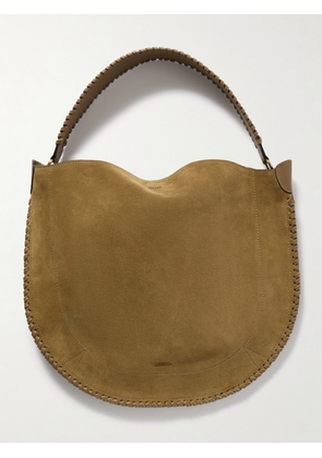 Isabel Marant - Oskan Whipstitched Leather-trimmed Suede Shoulder Bag - Neutrals - One size