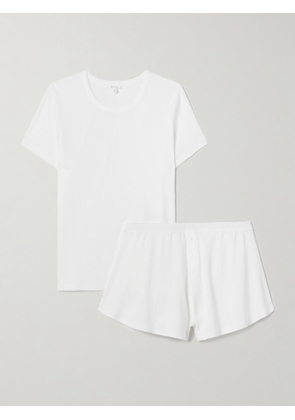 Skin - Pamalee And Paige Pointelle-knit Organic Cotton-jersey Pajama Set - White - 0,1,2,3,4,5