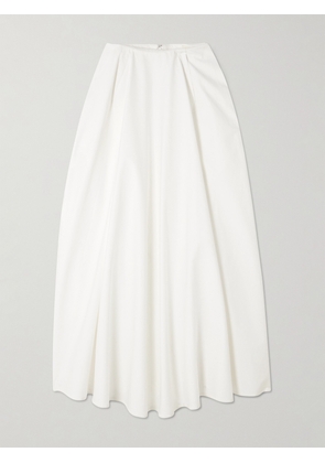 CARVEN - Pleated Satin Midi Skirt - White - FR34,FR36,FR38,FR40