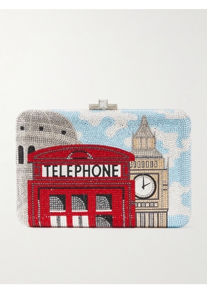 Judith Leiber Couture - London Big Ben And Telephone Box Crystal-embellished Silver-tone Clutch - Multi - One size