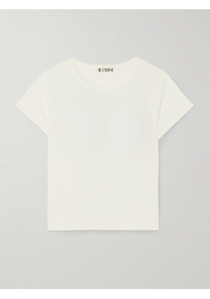 ÉTERNE - Short Sleeve Baby Tee Cropped Cotton And Modal-blend Jersey T-shirt - Ivory - x small,small,medium,large,x large