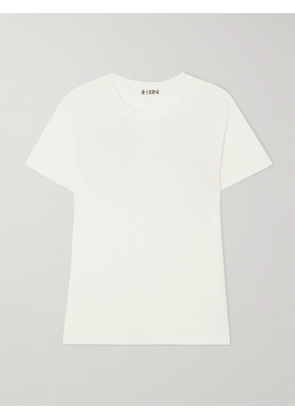 ÉTERNE - Short Sleeve Boyfriend Tee Cotton And Modal-blend Jersey T-shirt - Ivory - x small,small,medium,large,x large