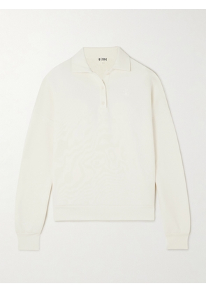 ÉTERNE - Oversized Embroidered Cotton And Modal-blend Terry Polo Sweatshirt - Cream - x small,small,medium,large,x large