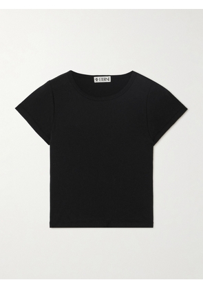 ÉTERNE - Short Sleeve Baby Tee Cotton And Modal-blend Jersey T-shirt - Black - x small,small,medium,large,x large