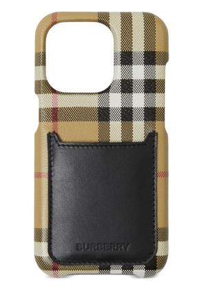 Burberry check-print Iphone 14 Pro case - Neutrals