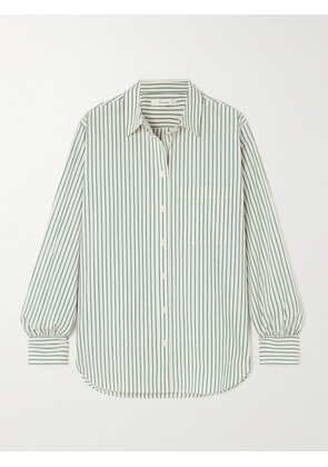 FRAME - Striped Cotton Shirt - Green - xx small,x small,small,medium,large,x large