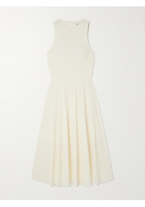 FRAME - Pleated Broderie Anglaise Cotton Midi Dress - Cream - xx small,x small,small,medium,large,x large