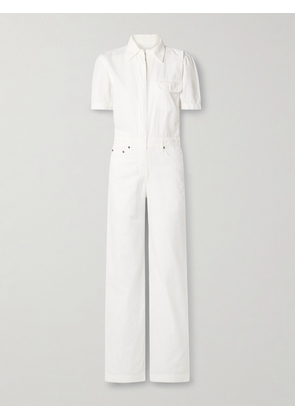 Rivet Utility - Girlfriend Cotton-canvas Jumpsuit - White - x small,small,medium,large,x large