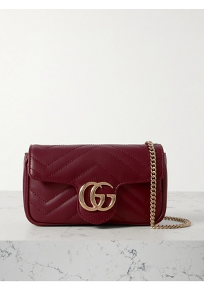 Gucci - Gg Marmont 2.0 Matelassé Leather Mini Shoulder Bag - Burgundy - One size