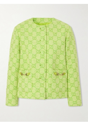 Gucci - Horsebit-embellished Cotton-blend Bouclé-jacquard Jacket - Green - IT38,IT40,IT42,IT44