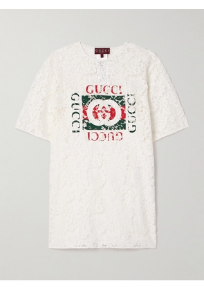 Gucci - Printed Corded Lace T-shirt - Off-white - IT38,IT40,IT42,IT44