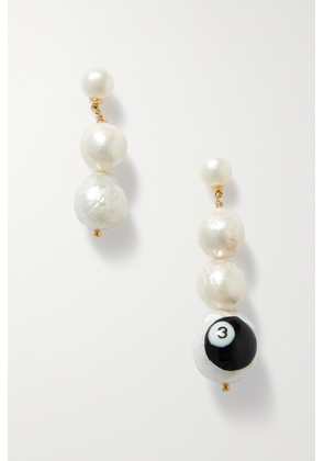 Martha Calvo - Magic 8 Gold-tone Pearl Earrings - White - One size