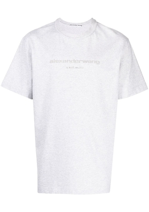 Alexander Wang glitter-effect short-sleeve T-shirt - Grey