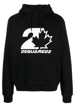 Dsquared2 logo-print cotton drawstring hoodie - Black
