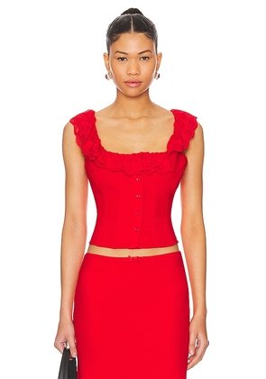 GUIZIO Paloma Top in Red. Size M.