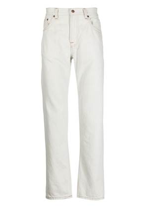 Nudie Jeans mid-rise straight-leg jeans - White