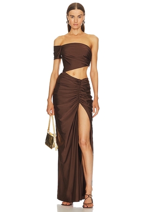 Ronny Kobo Sloane Dress in Brown. Size M, XS.
