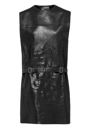 Prada sleeveless leather mini dress - Black