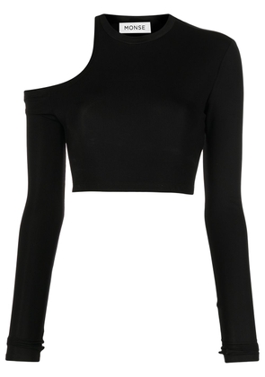 Monse longsleeved cut-out cropped top - Black