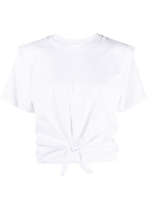 ISABEL MARANT tied-waist short-sleeved T-shirt - White