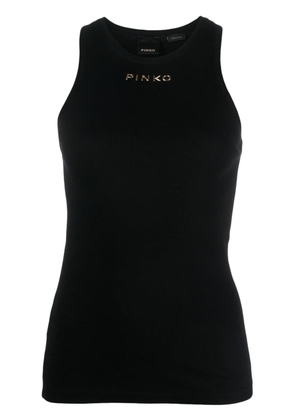 PINKO logo-embossed cotton tank top - Black