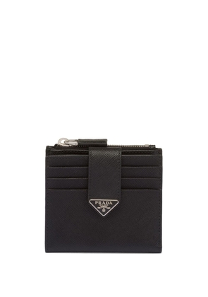 Prada saffiano logo-plaque wallet - Black