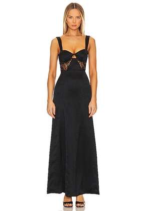 MAJORELLE Mariella Gown in Black. Size L, M, XS, XXS.
