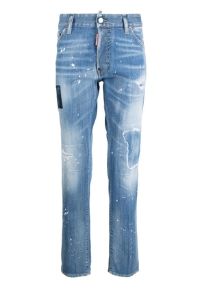 Dsquared2 distressed mid-rise straight-leg jeans - Blue