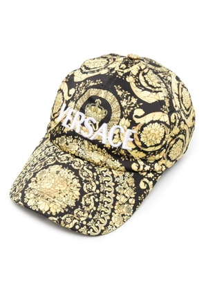 Versace Baroque logo-embroidered cap - Yellow