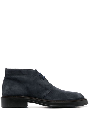 Tod's lace-up suede boots - Blue