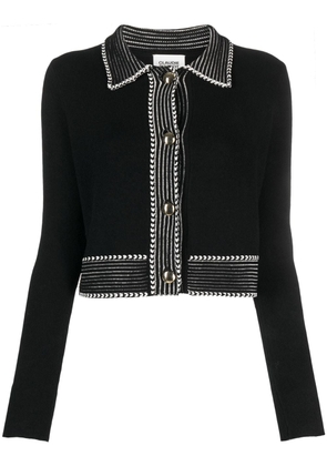 Claudie Pierlot decorative-stitching cropped cardigan - Black