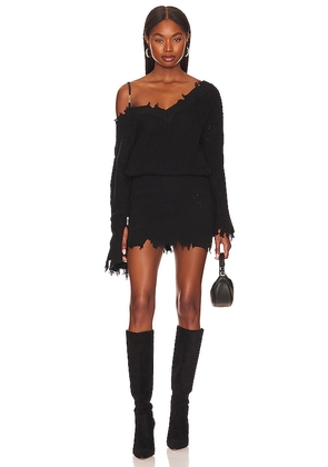 SER.O.YA Maude Sweater Dress in Black. Size L, M, XS.