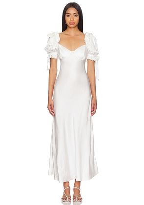 Selkie The Poet Slip Dress in White. Size 2X, 6X, S, XS.