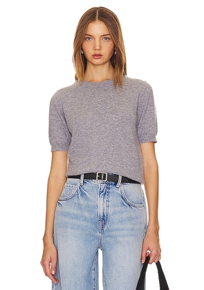 Rue Sophie Adele Short Sleeve Sweater in Grey. Size M, S, XS.